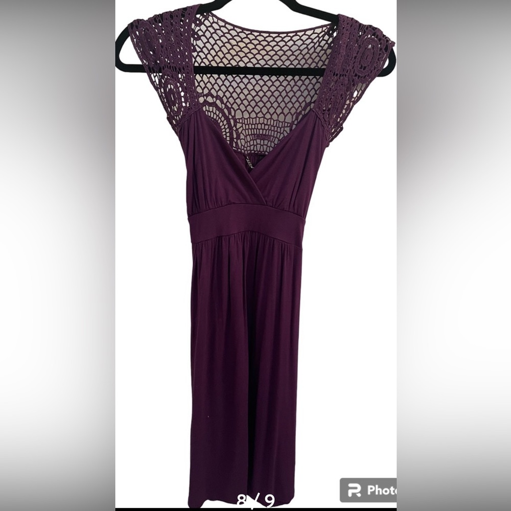 Buffalo purple v neck wrap crochet small dress